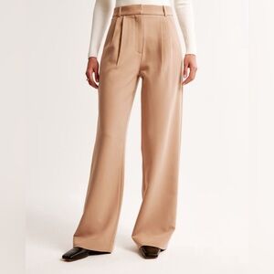 Abercrombie & Fitch Beige Wide-Leg Pants
